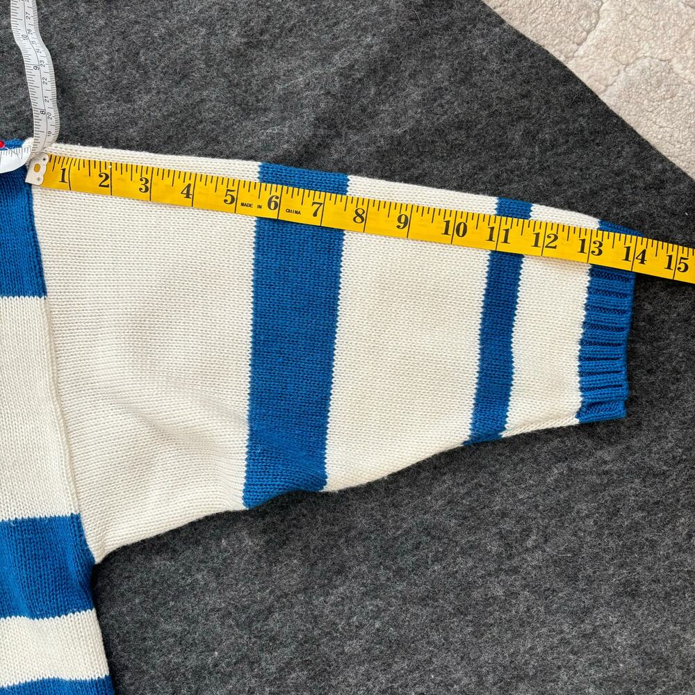 VINTAGE BEACH STYLE STRIPED COTTON SWEATER SIZE M/L - Picture 7 of 10